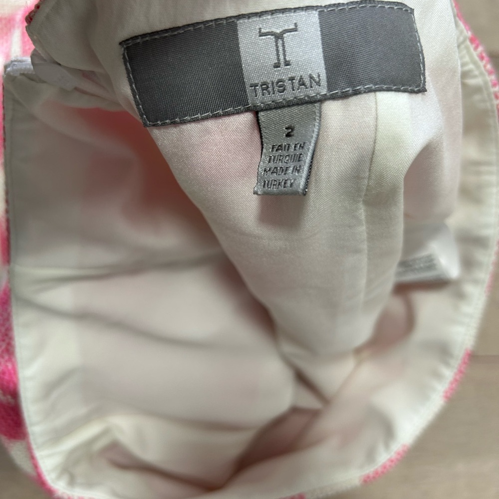 Tristan Pink and Cream Checkered Pencil Skirt - Picture 4 of 6